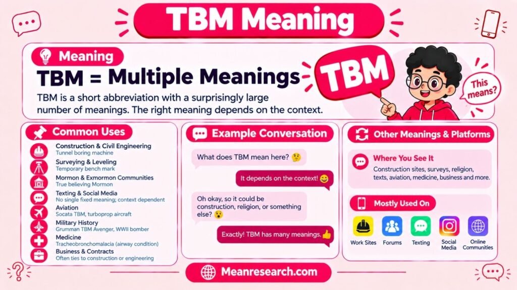 TBM Meaning: What TBM Stands For In Construction, Surveying, Mormon Culture And Texting