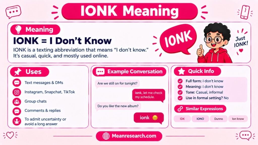 IONK Meaning: What Does IONK Mean In Text?