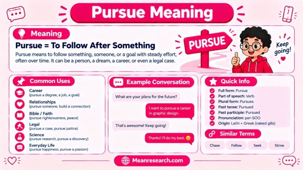 Pursue Meaning: What It Really Means, How To Use It And Where It Comes From
