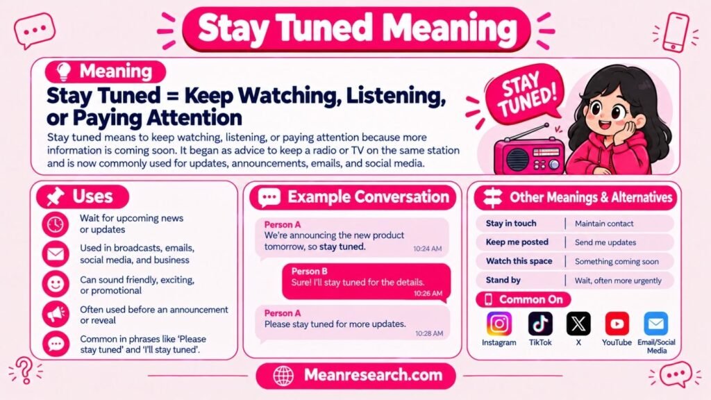 Stay Tuned Meaning: Full Definition, Origin And How to Use It Correctly